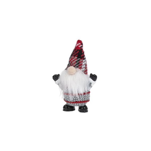 Ganz Little Christmas Gnome Charm - Grey Sweater with Red Stripes