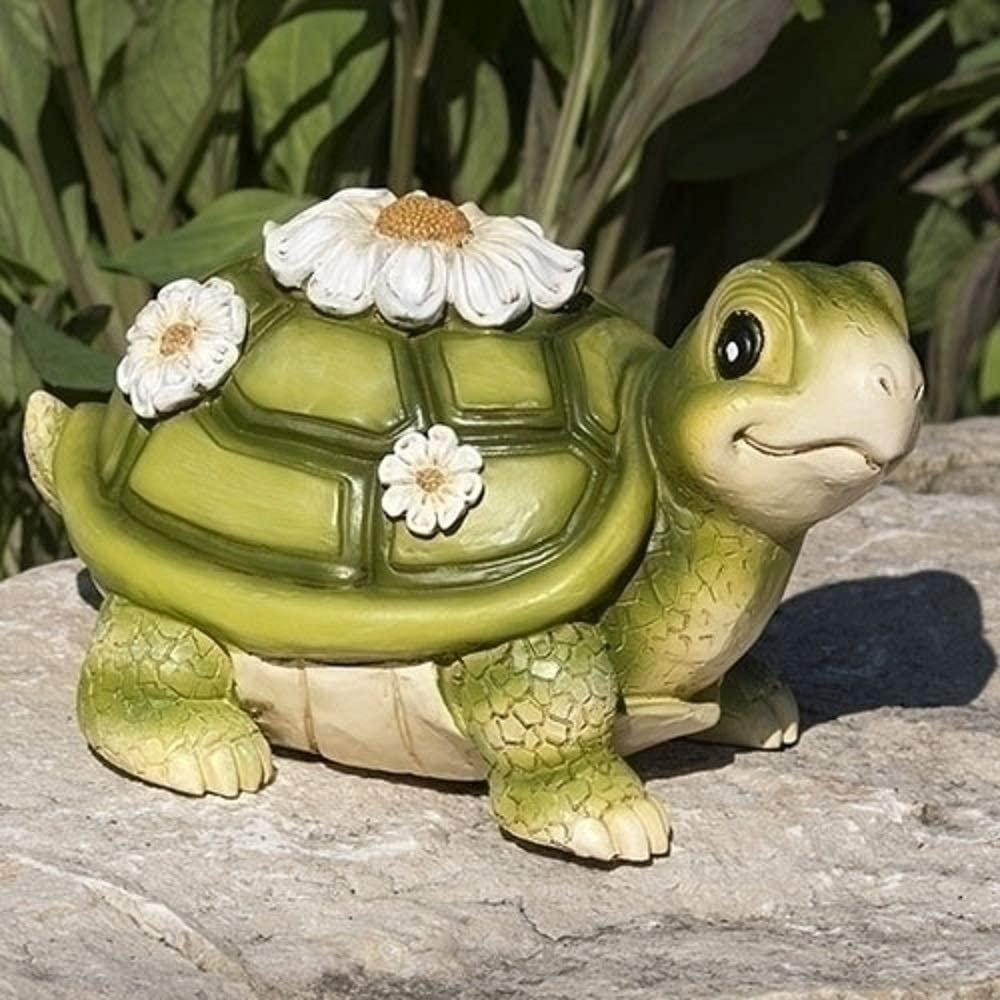 Roman Mini Turtle Painted Critter Outdoor Garden Statue