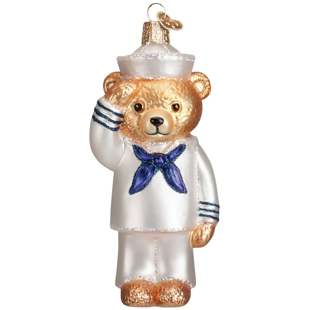 Old World Christmas Navy Bear Ornament
