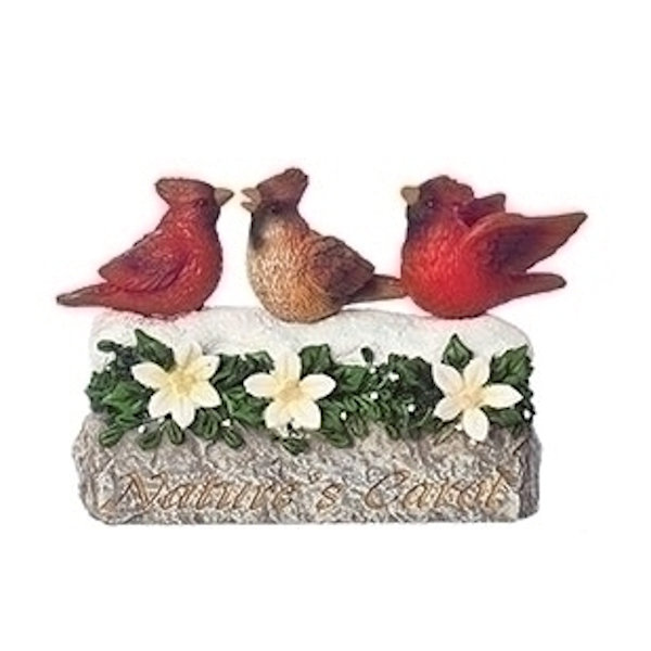 Roman Cardinals on Stone with Holly - Nature