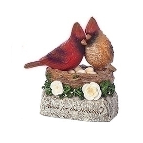Roman Cardinals on Stone with Holly - Home For The Holidays