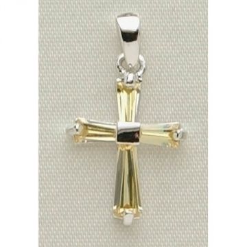 Roman November Birthstone Cross Necklace with 15" Chain + 3" Extender