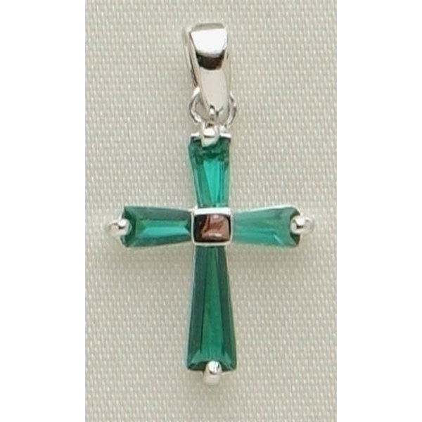 Roman December Birthstone Cross Necklace with 15" Chain + 3" Extender