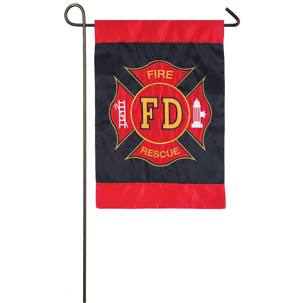 Evergreen Fire Department Garden Applique Flag