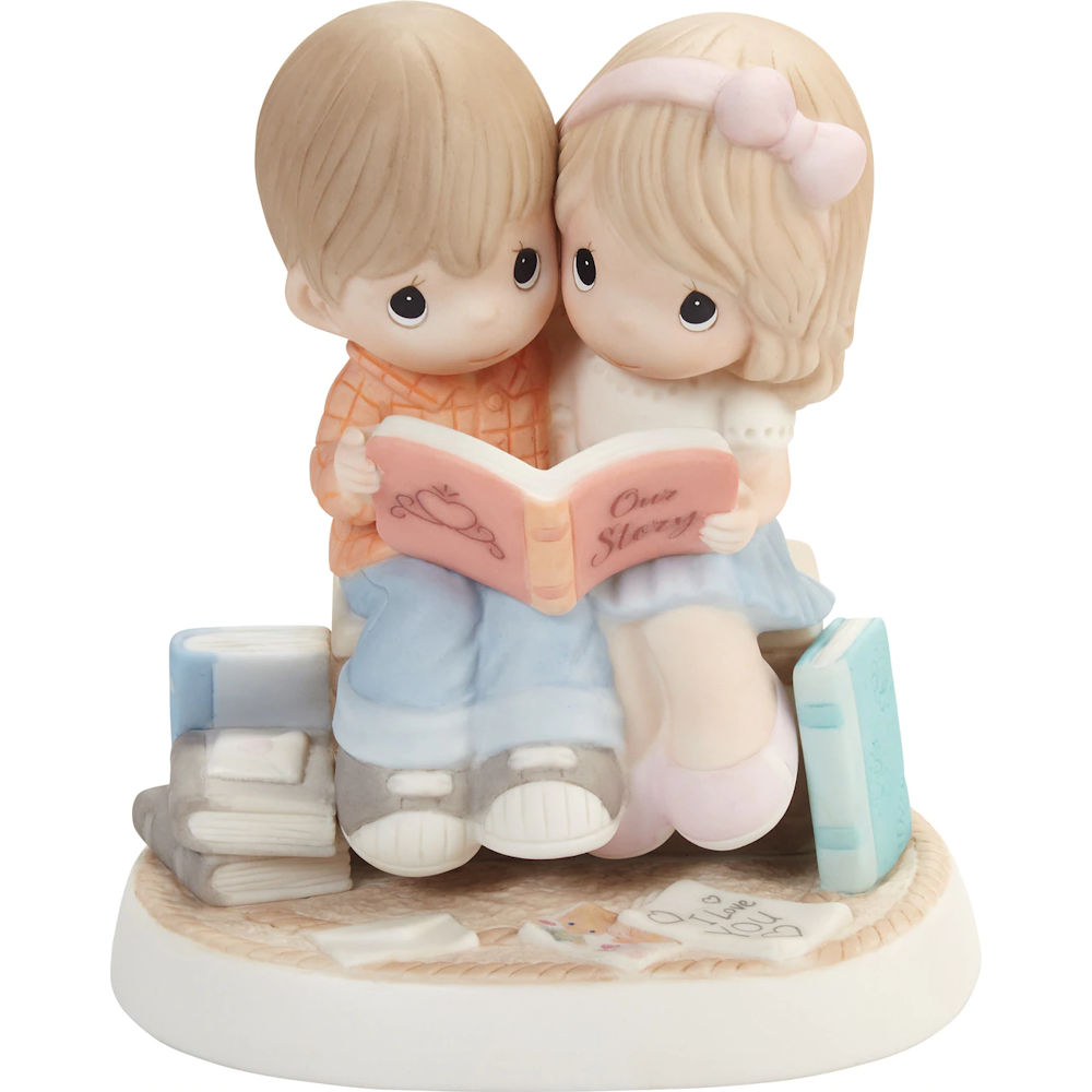 Precious Moments I Love The Story Of Us Couple Reading Book Figurine