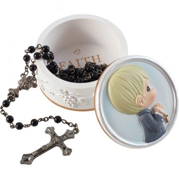Precious Moments Faith Is The Light That Guides You Boy Rosary Box