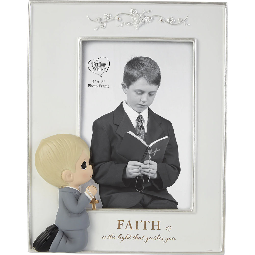 Precious Moments Faith Is The Light That Guides You Boy Photo Frame