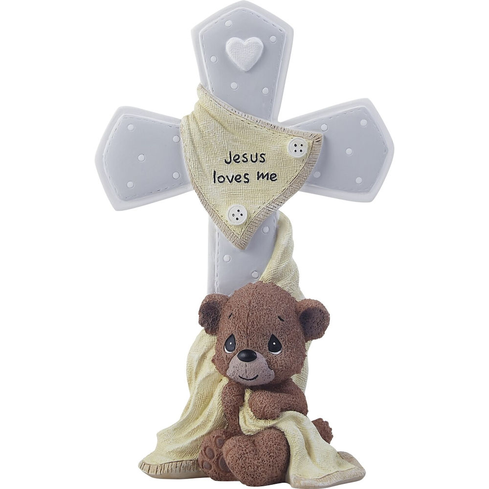 Precious Moments Jesus Loves Me Cross with Bear