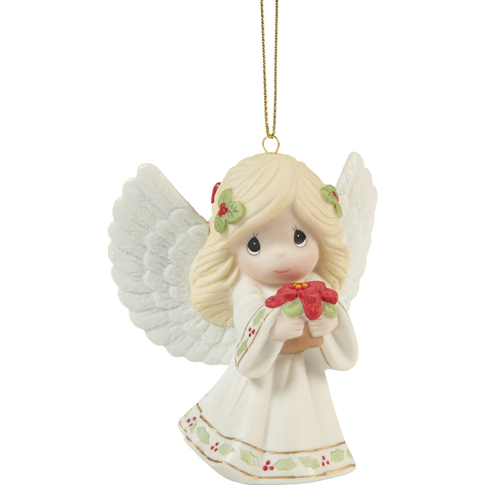 Precious Moments May Your Christmas Blossom With Peace Angel Ornament