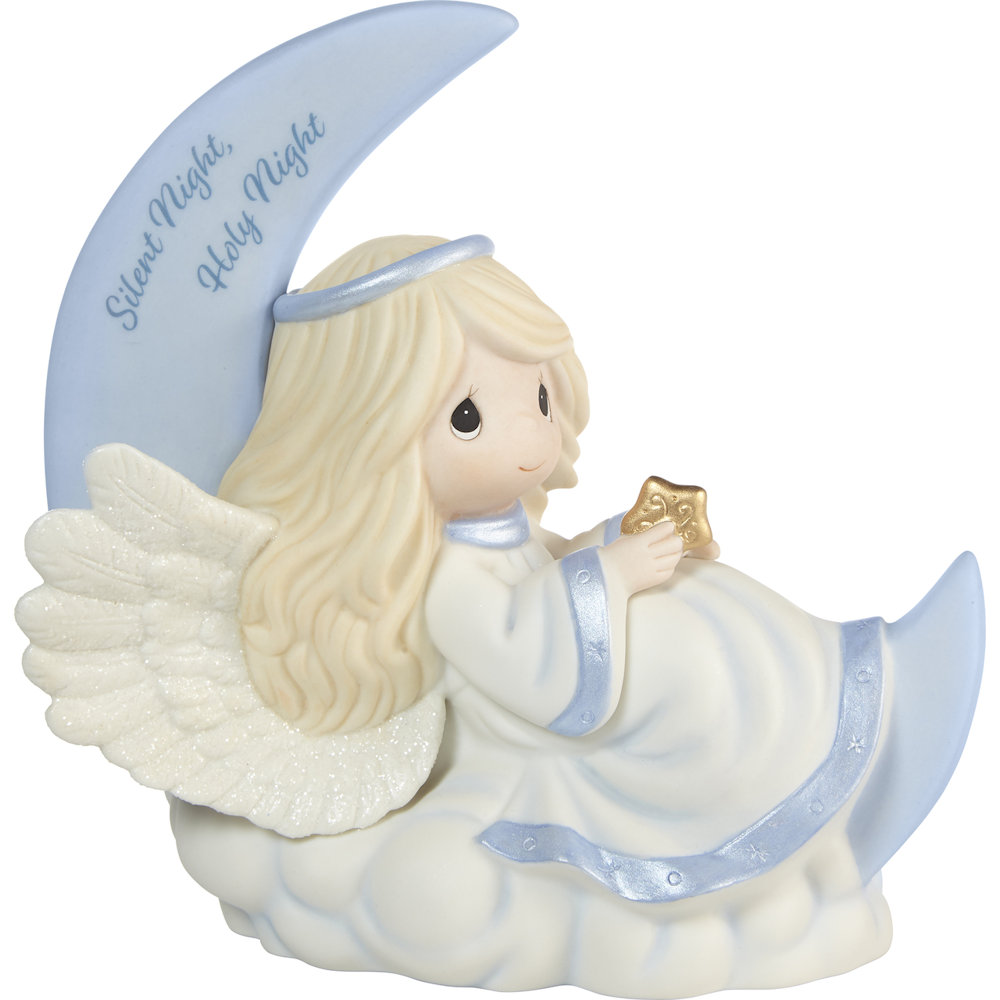 Precious Moments Silent Night, Holy Night - Crescent Moon With Angel