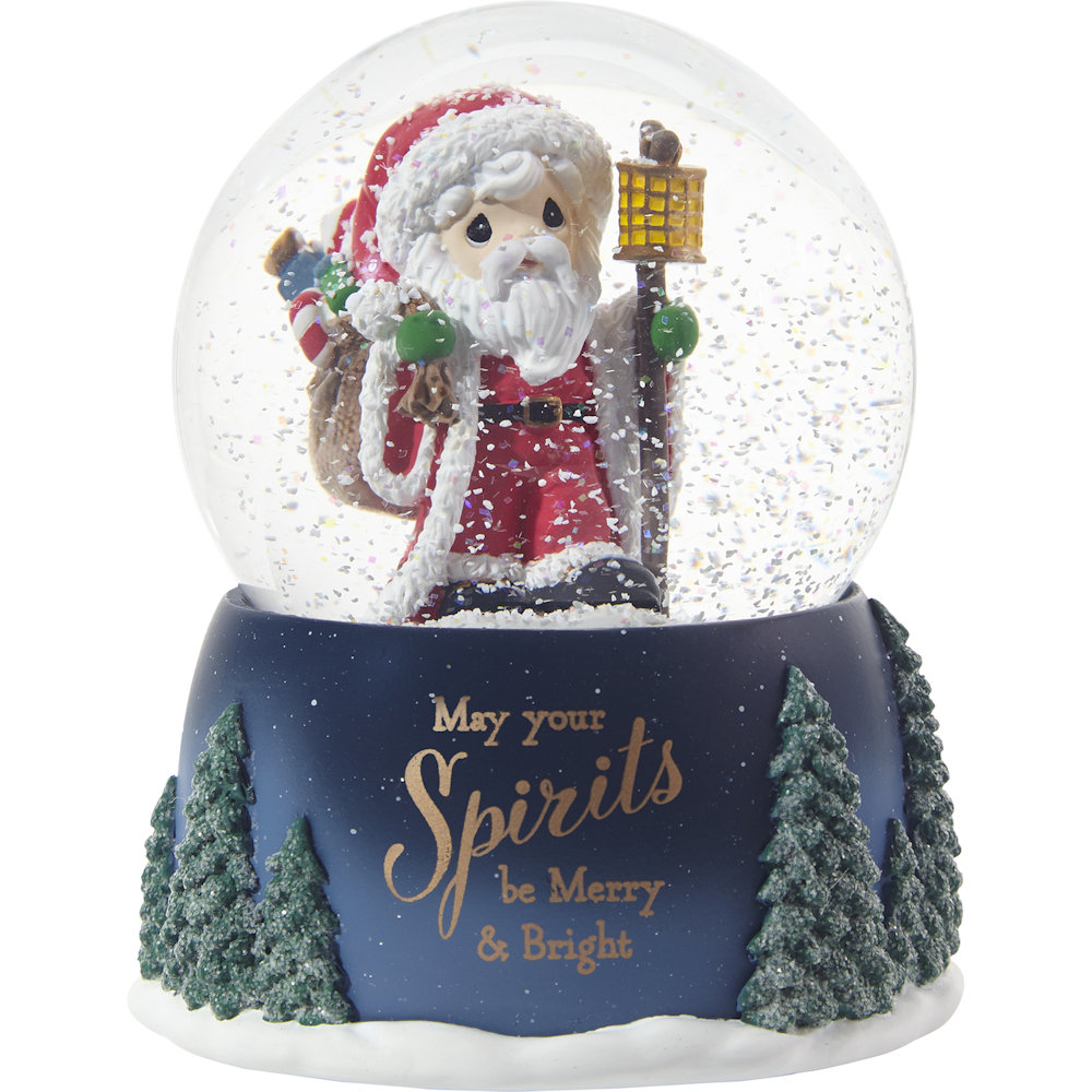 Precious Moments May Your Spirits Be Merry And Bright Santa Snow Globe