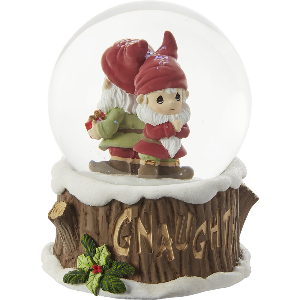 Precious Moments Gnaughty Or Gnice Musical Snow Globe