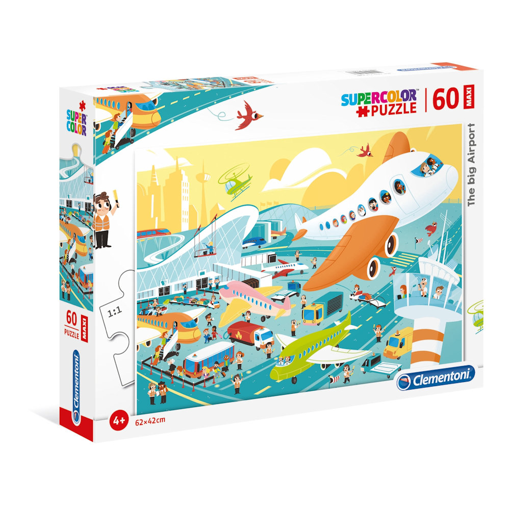 Clementoni Super Color 60 Maxi - The Big Airport Puzzle