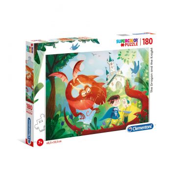 Clementoni Super Color Series 180 - The Dragon and The Knight Puzzle