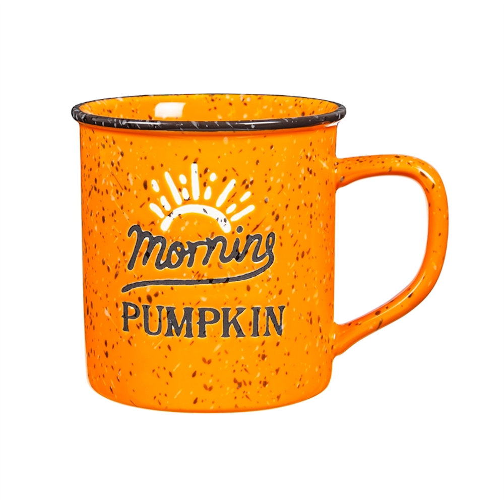 Evergreen Morning Pumpkin 12 oz Ceramic Cup