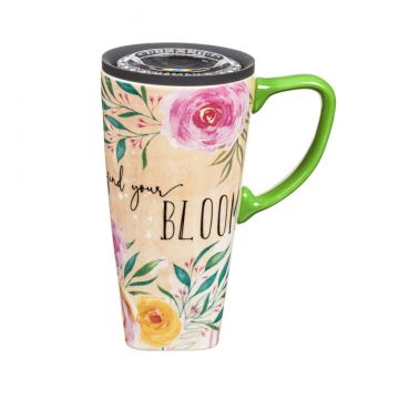 Evergreen Find Your Bloom 17 oz Ceramic FLOMO 360 Travel Cup