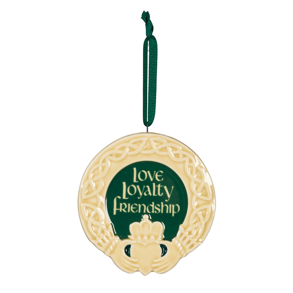 Evergreen Embossed Celtic Memories Claddagh Ornament