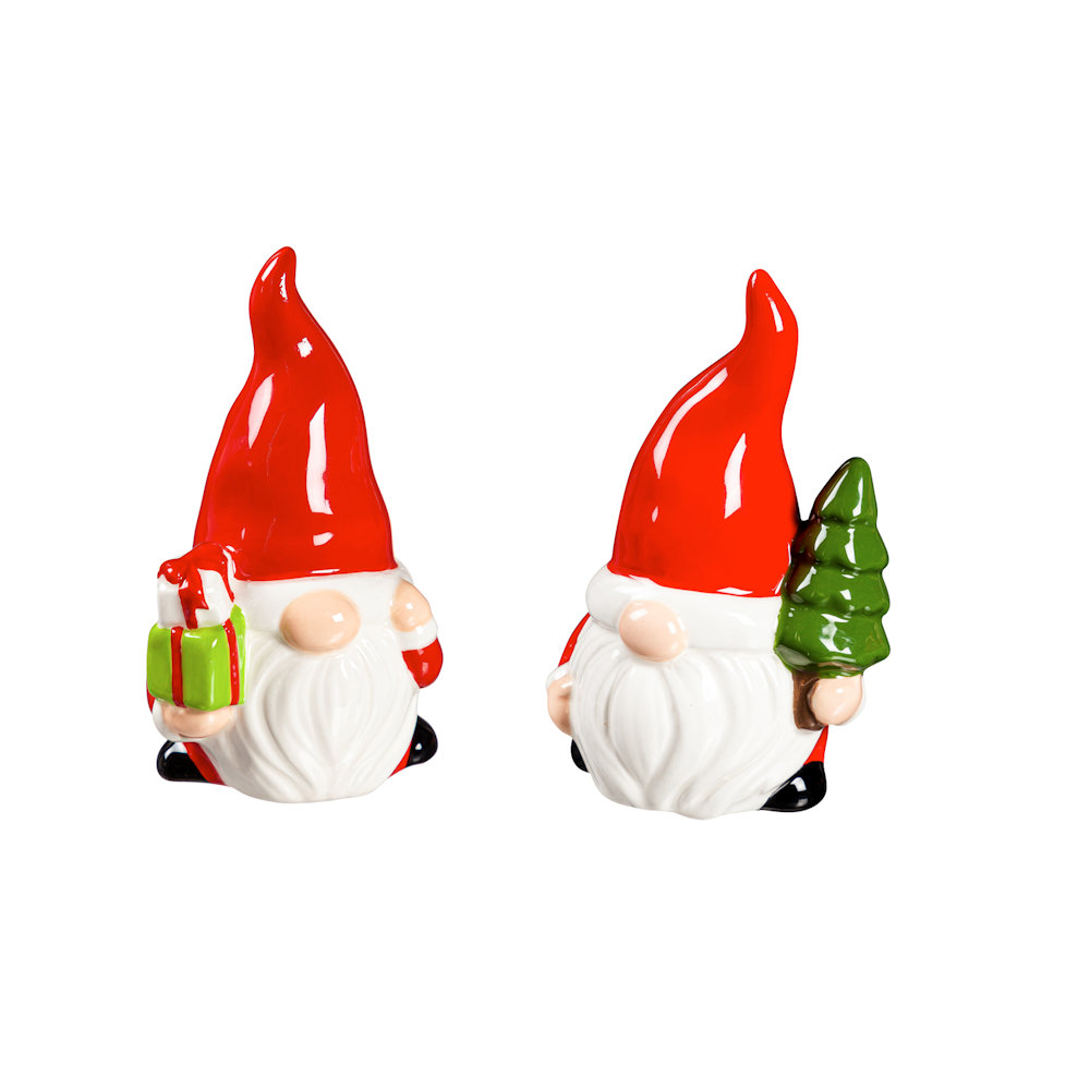 Evergreen Holiday Gnome Salt and Pepper Shaker Set