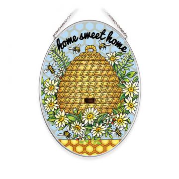 Amia Garden Buzz (Home Sweet Home) Medium Oval Suncatcher