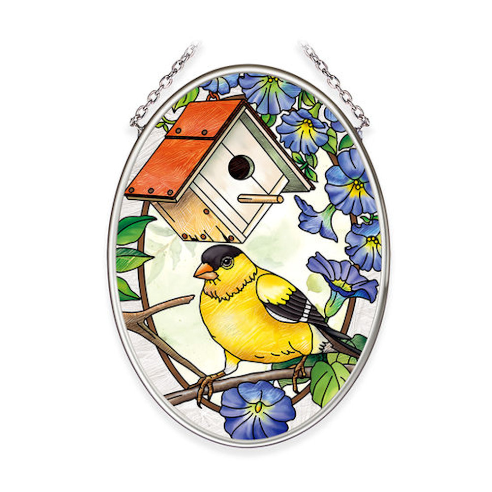 Amia Birdsong Goldfinch Small Oval Suncatcher