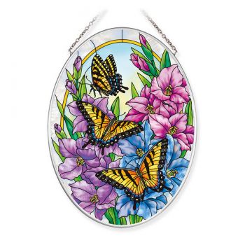 Amia Glad Gladiolus Butterfly Medium Oval Suncatcher
