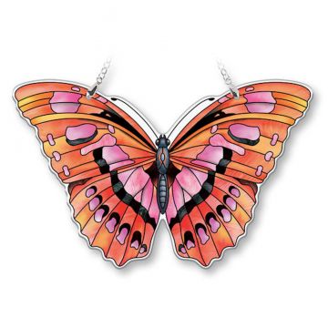 Amia Garden Jewels Water Cut Ruby Butterfly Large Suncatcher