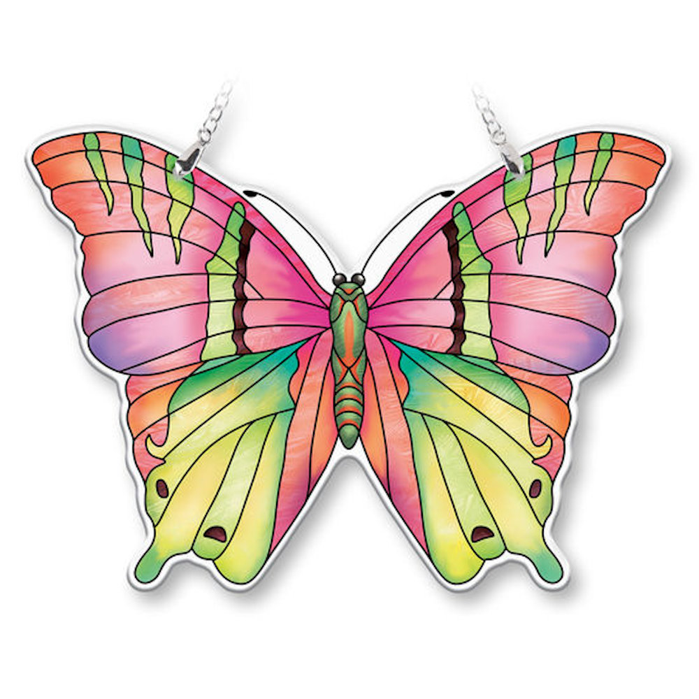 Amia Garden Jewels Water Cut Opal Butterfly Large Suncatcher