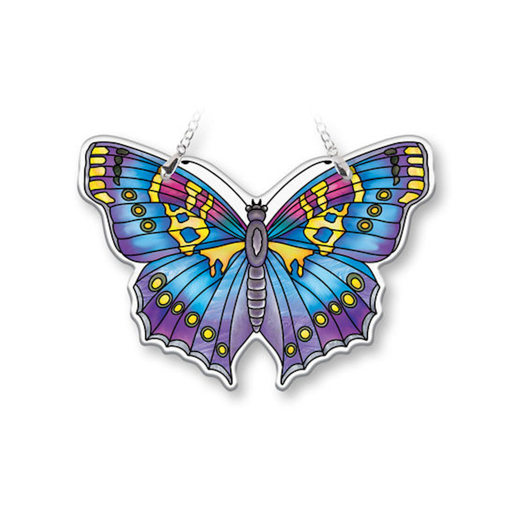 Amia Garden Jewels Water Cut Sapphire Butterfly Small Suncatcher