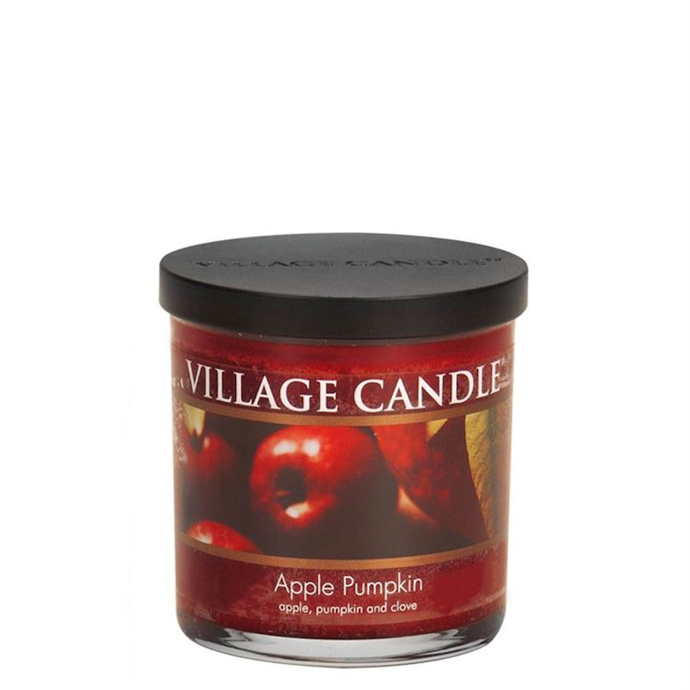 Village Candle Apple Pumpkin - Small Black Lid Tumbler