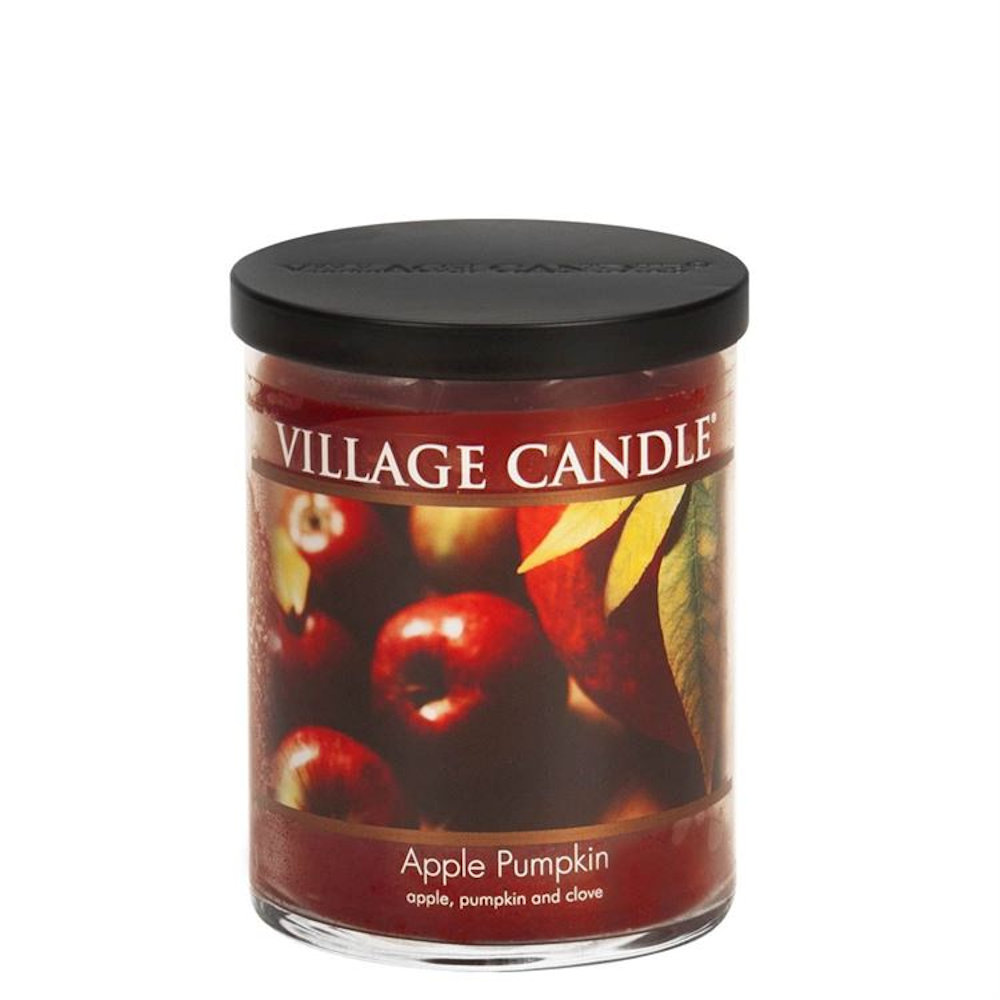 Village Candle Apple Pumpkin - Medium Black Lid Tumbler