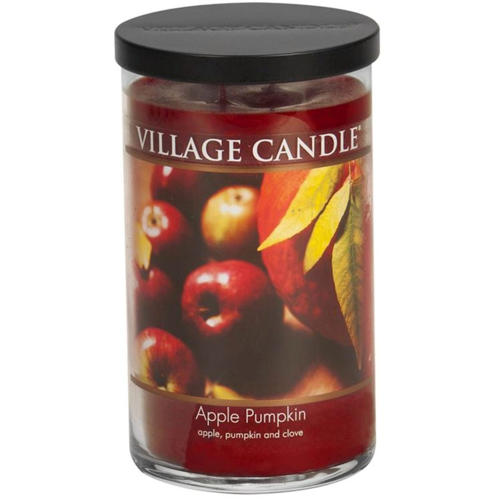 Village Candle Apple Pumpkin - Large Black Lid Tumbler