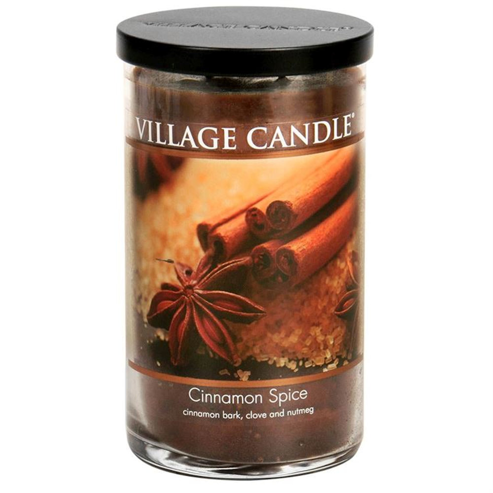 Village Candle Cinnamon Spice - Large Black Lid Tumbler