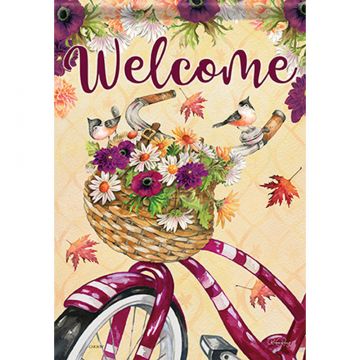 Carson Home Accents Bicycle Floral Garden Flag