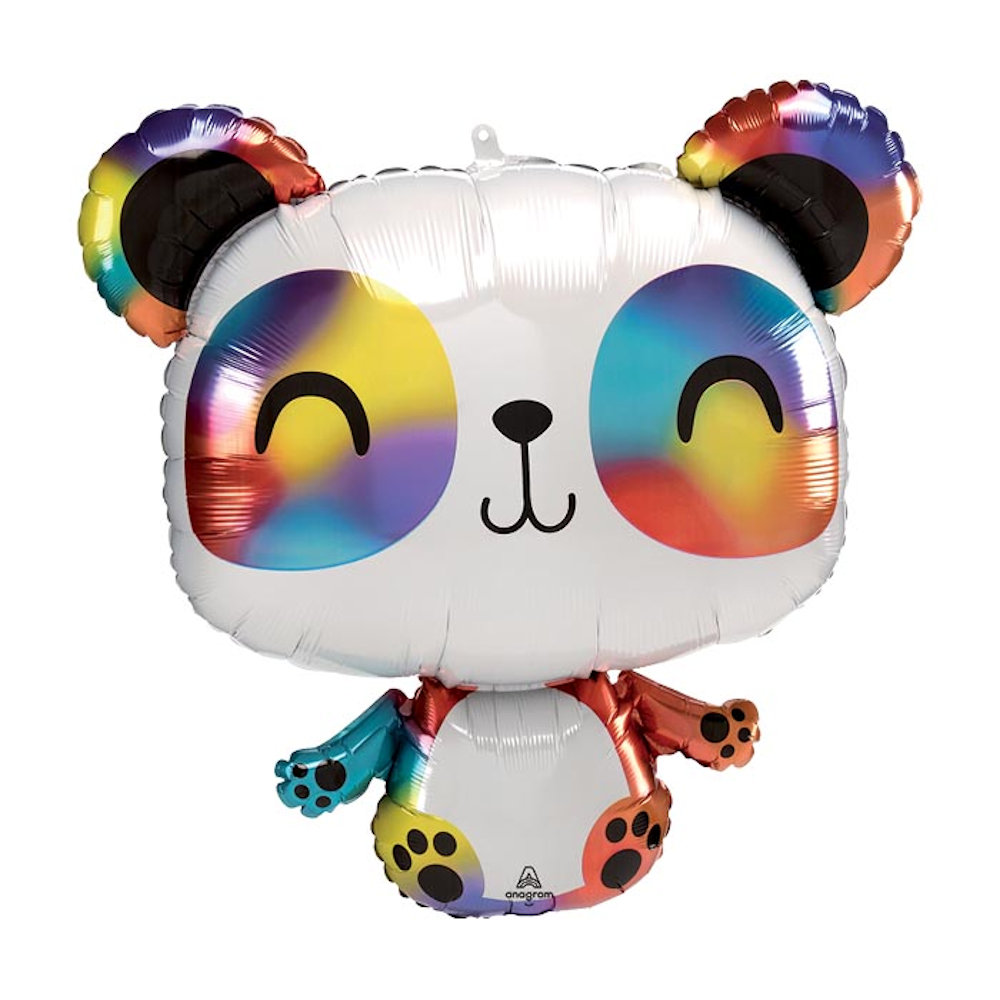 burton+BURTON Rainbow Panda Shape 24" Foil Balloon