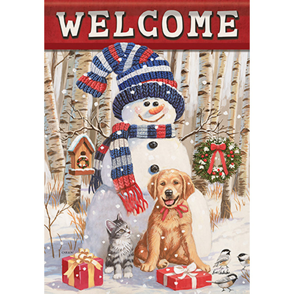 Carson Home Accents Winter Friends Large House Flag