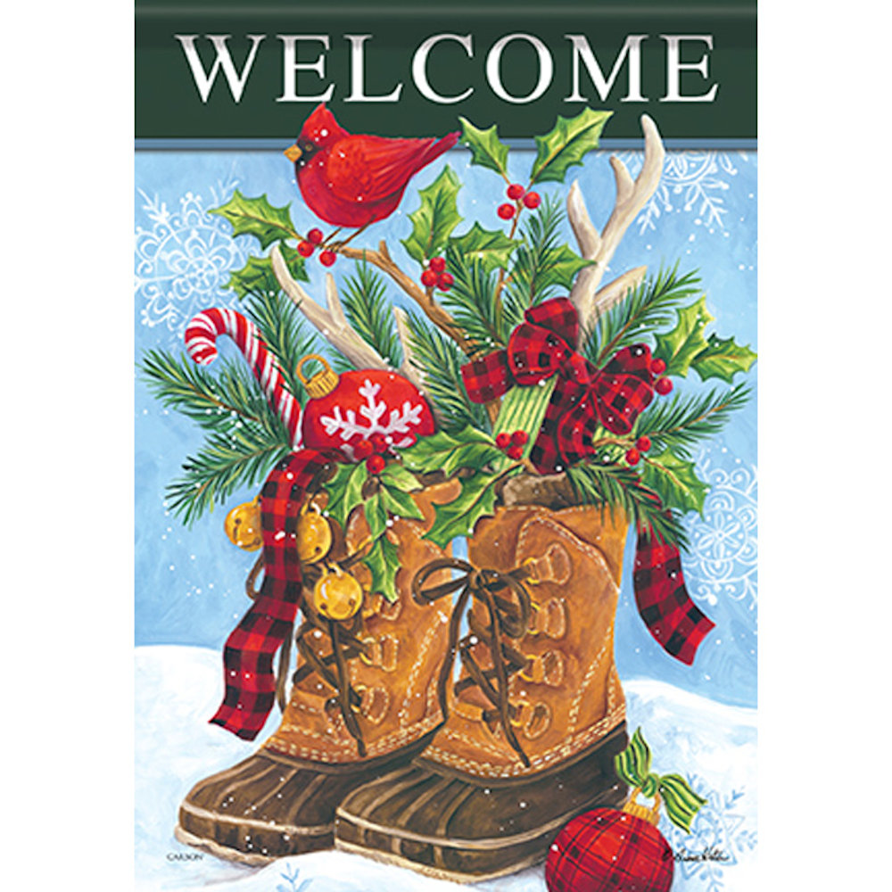 Carson Home Accents Christmas Boots Large House Flag