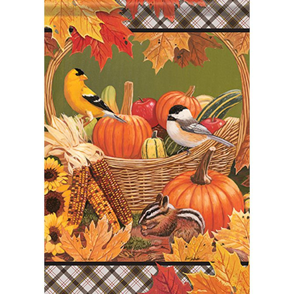 Carson Home Accents Basket Of Autumn Large House Flag