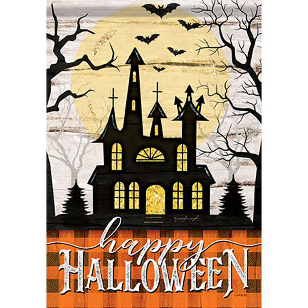 Carson Home Accents Spooky House Large House Flag