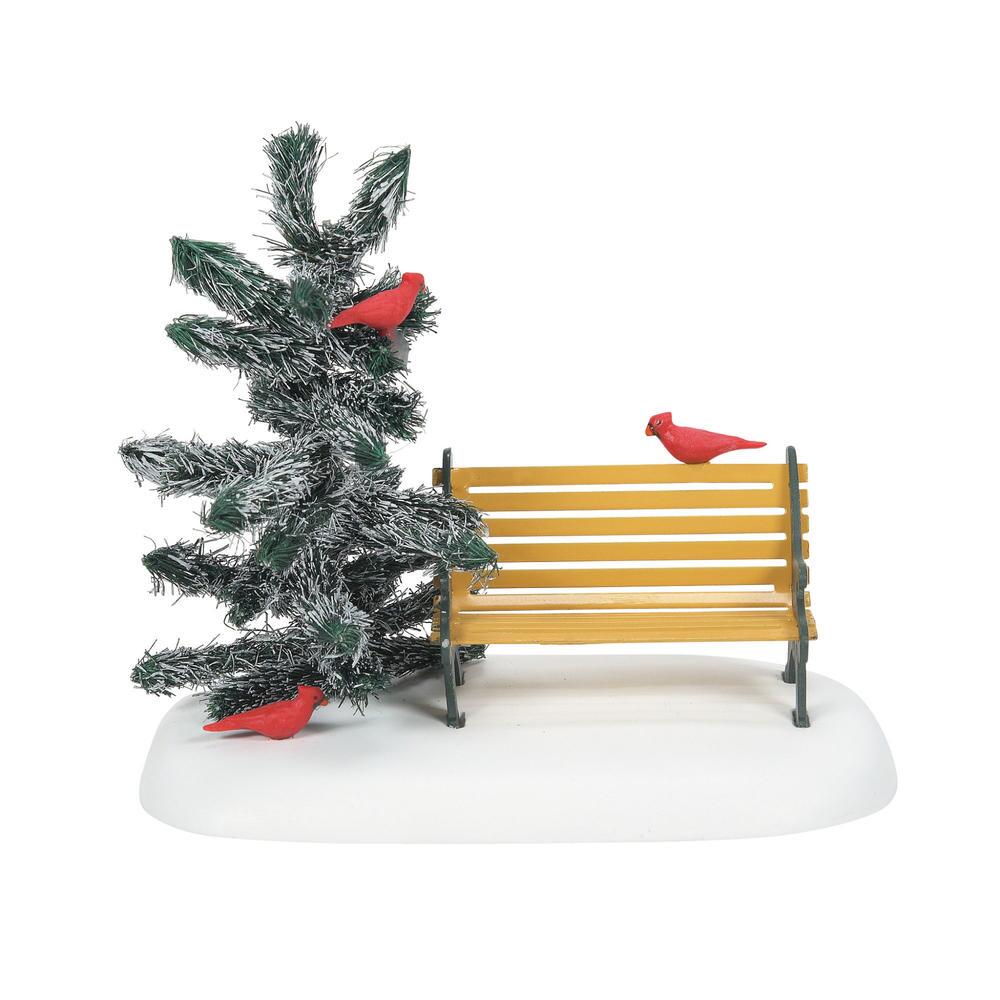 Department 56 Cross Product Accessories Cardinal Christmas Bench