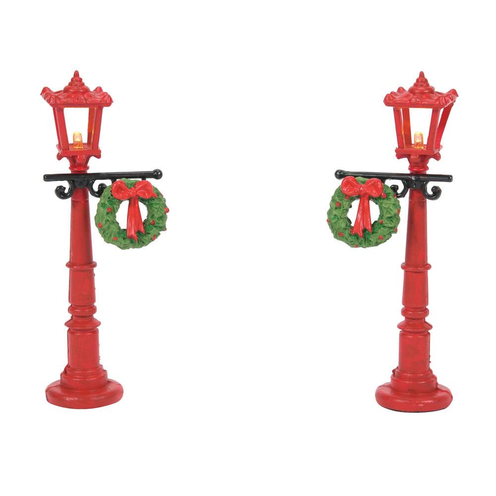 Department 56 Cross Product Accessories Red With Greens Street Lights
