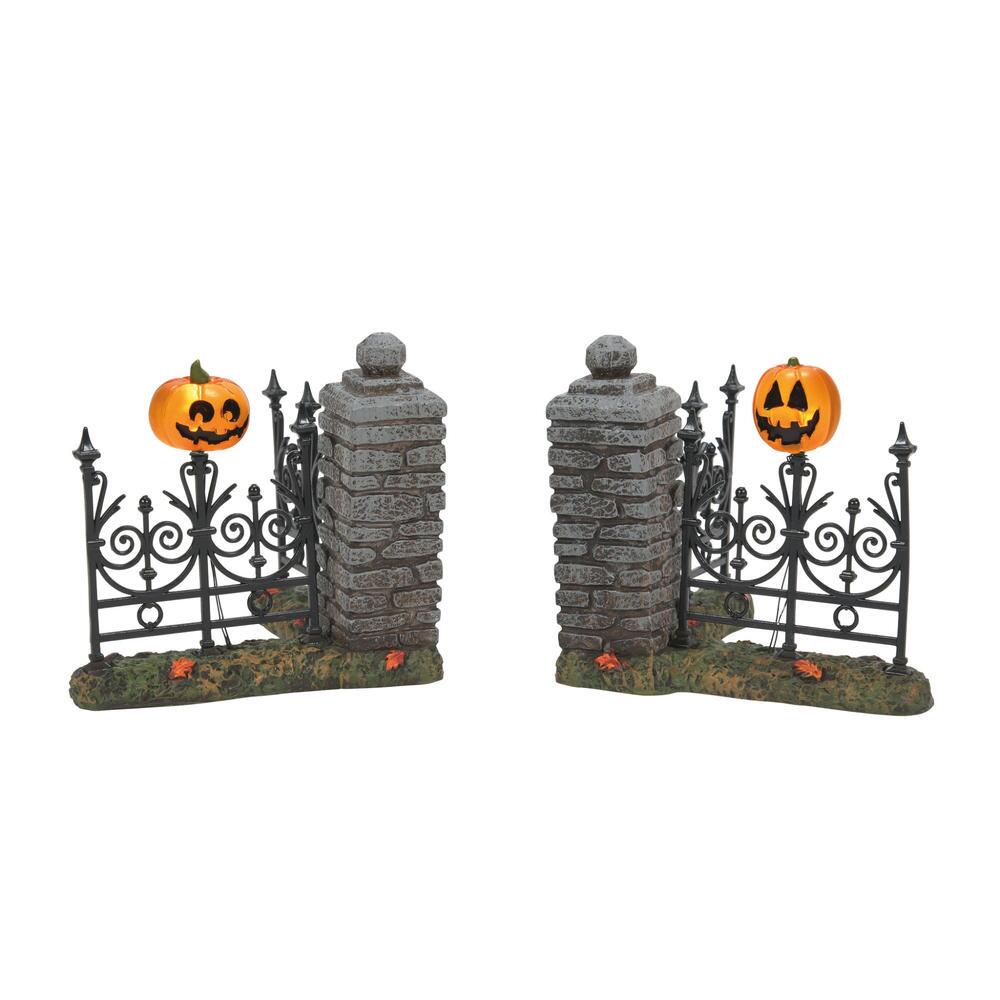 Department 56 Halloween Cross Product Jack Lantern Lit Fence Corners