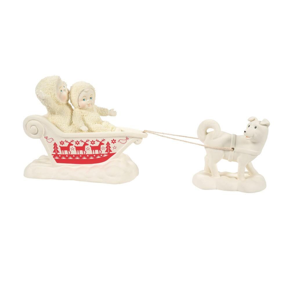 Snowbabies Classic Collection One Dog Open Sleigh Figurine