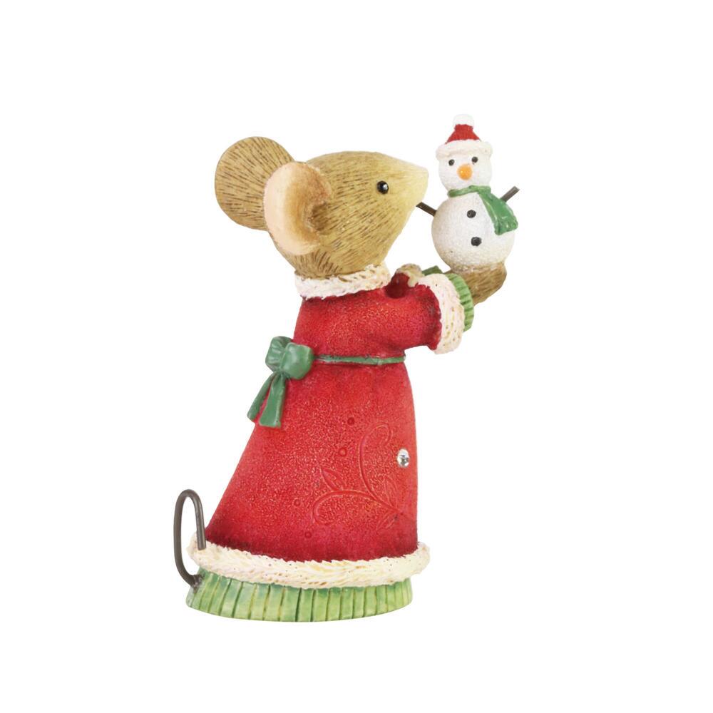 Tails with Heart Christmas Tiny Snowman Mouse Figurine