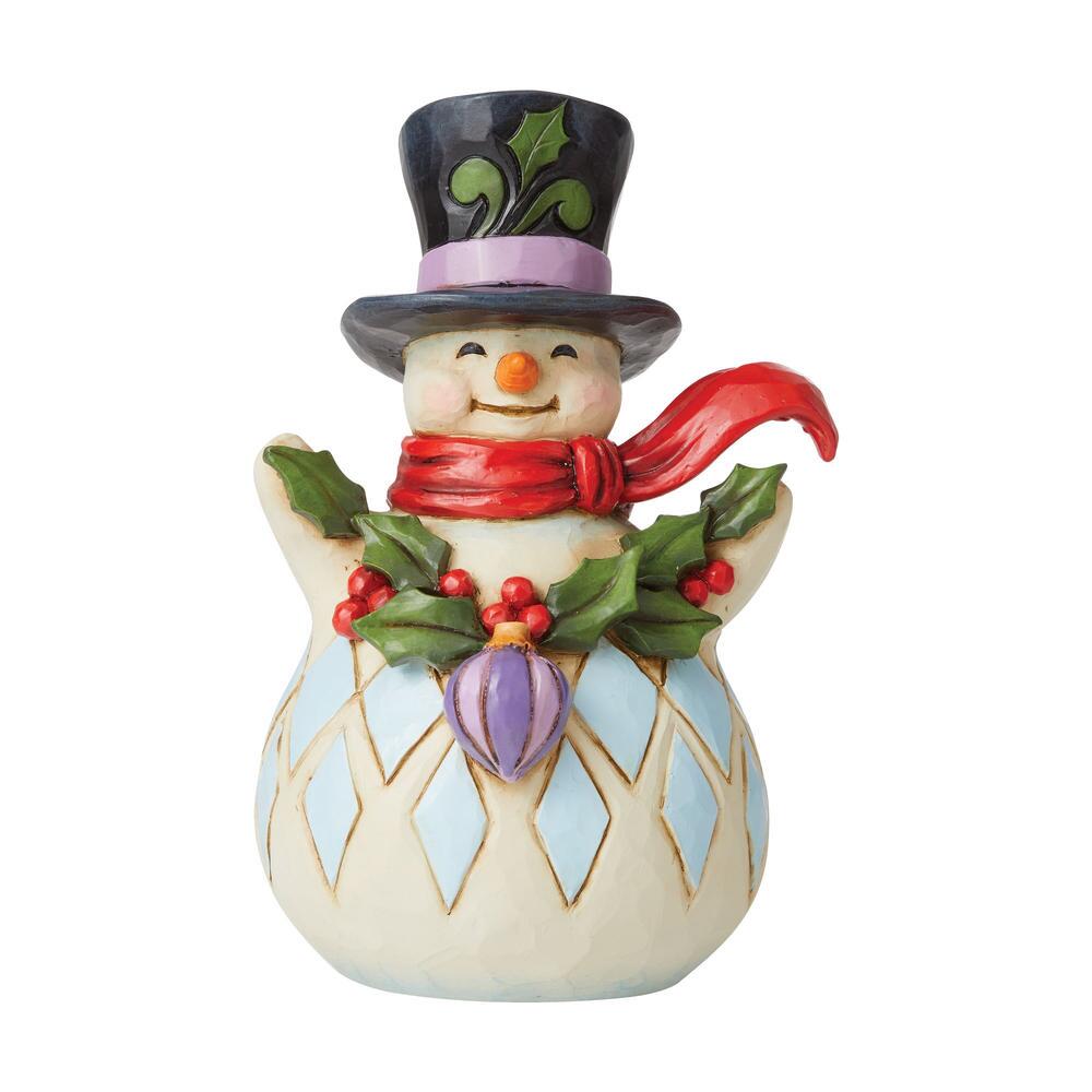 Heartwood Creek Snowman with Holly Garland Pint Sized Figurine