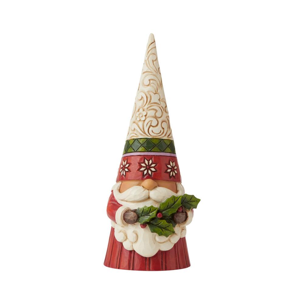 Heartwood Creek Christmas Gnome Holding Holly Figurine