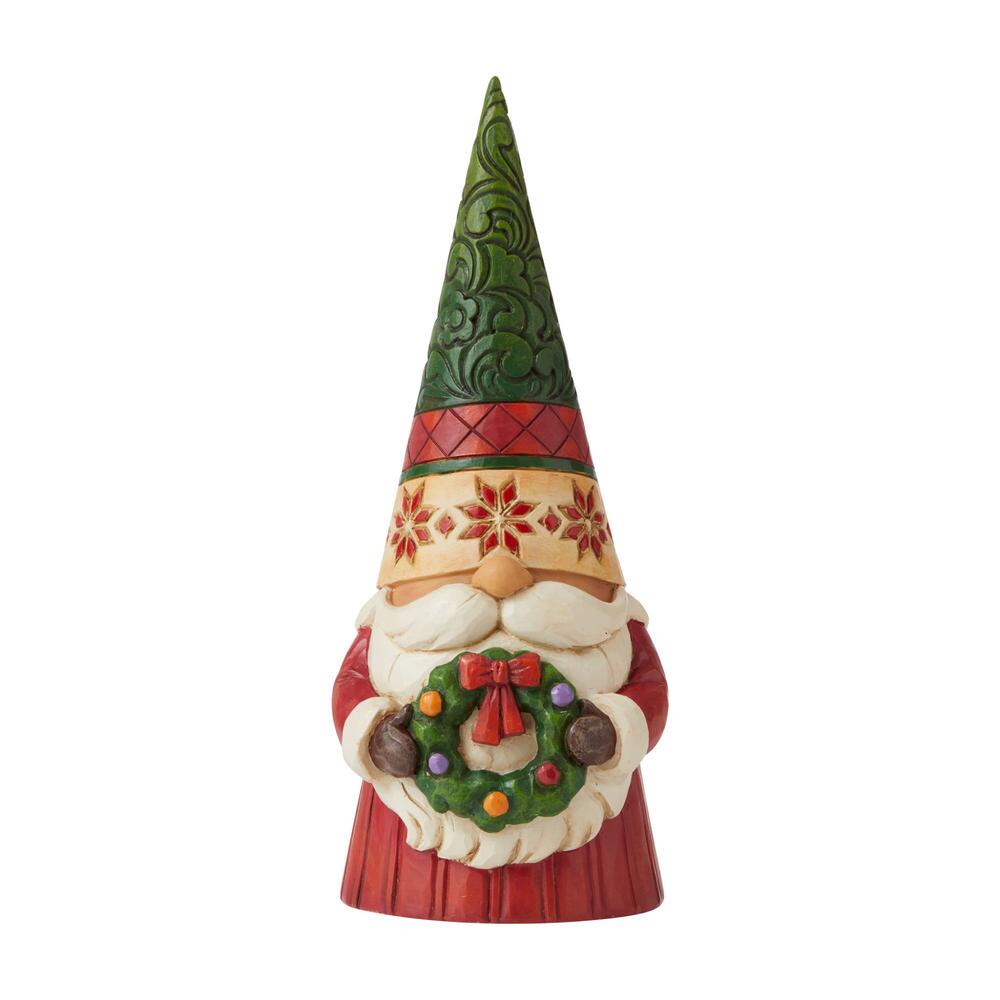 Heartwood Creek Christmas Gnome with Wreath Figurine