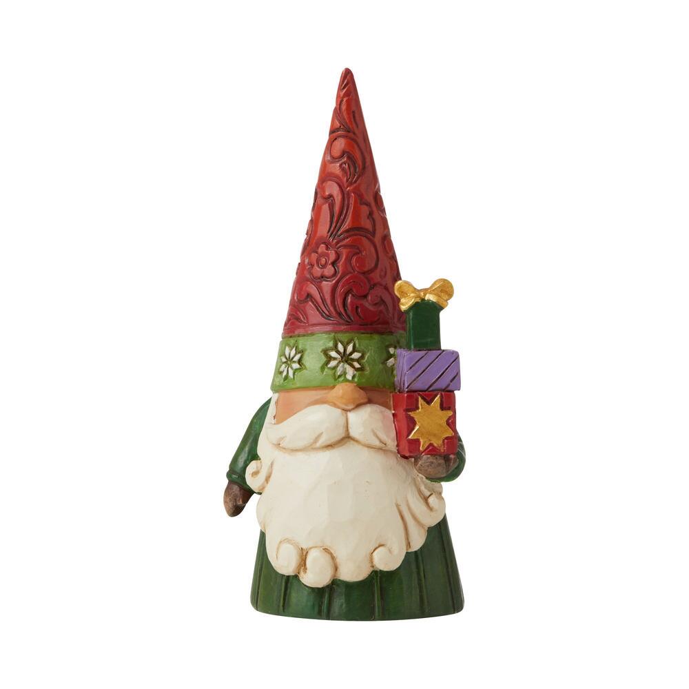 Heartwood Creek Christmas Gnome Holding Gifts Figurine