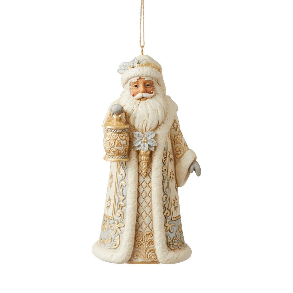 Heartwood Creek Holiday Lustre Santa with Lantern Ornament