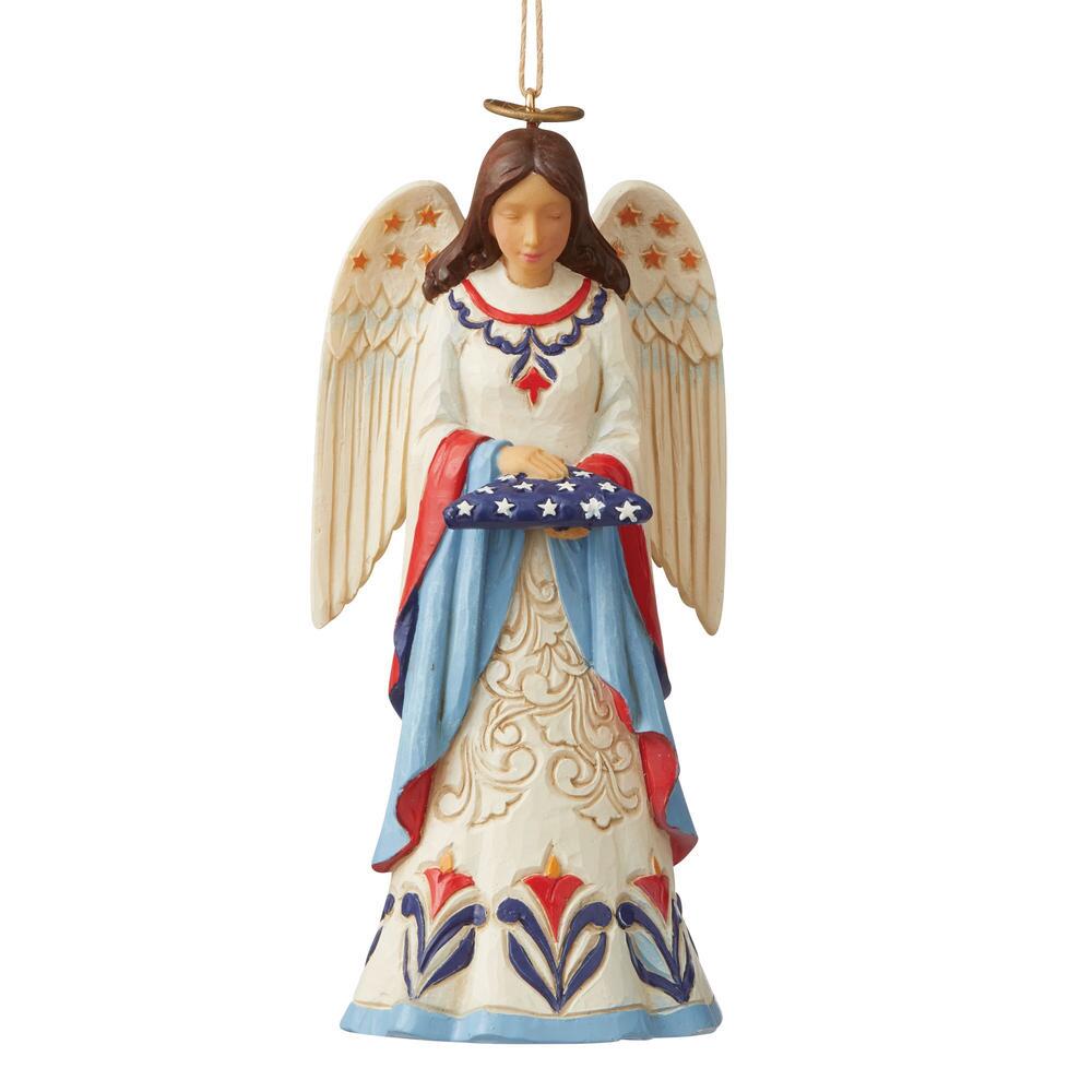 Heartwood Creek Patriotic Angel with Folded Flag Ornament