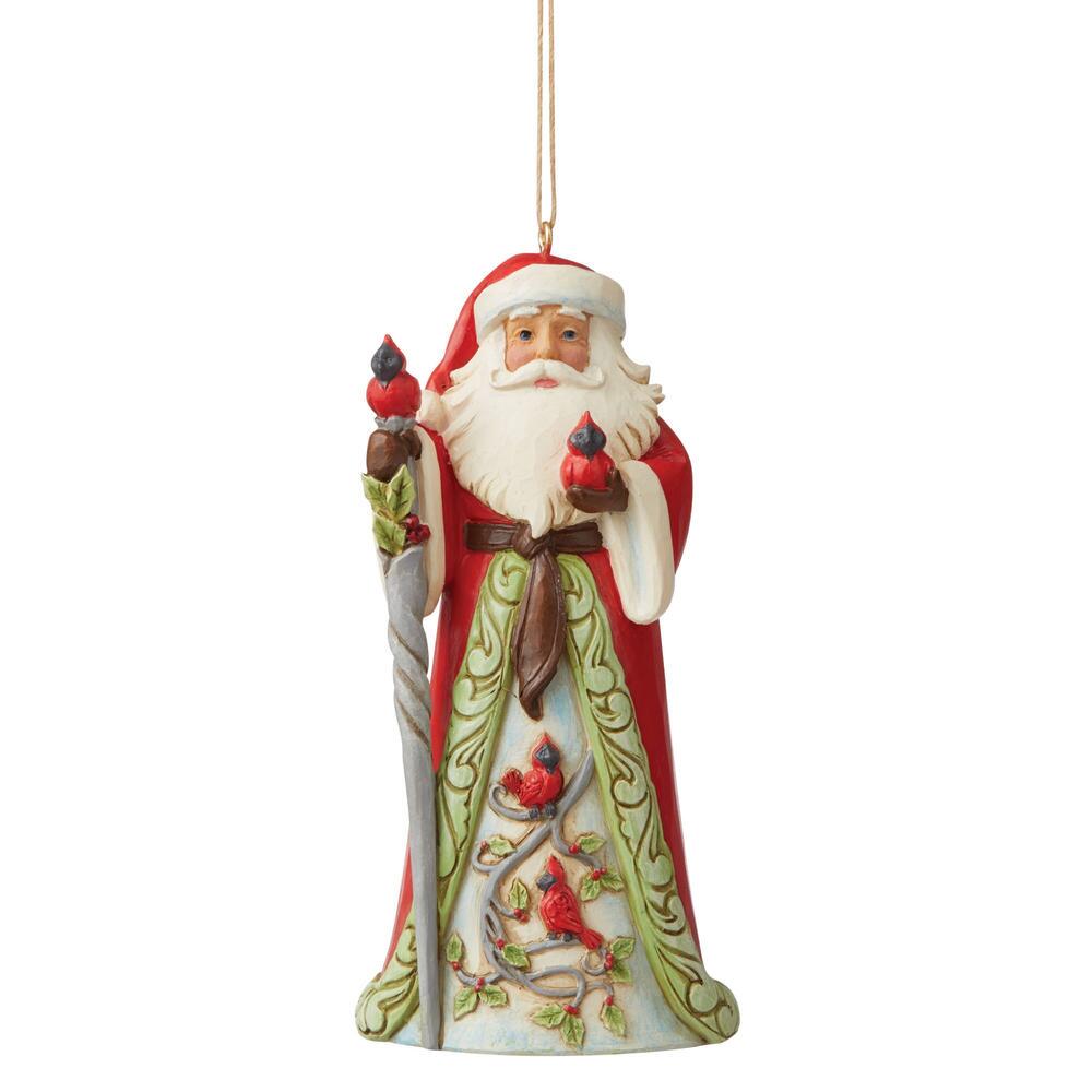 Heartwood Creek Santa with Cardinals Ornament
